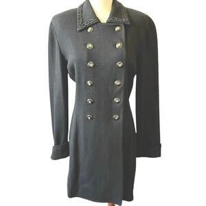 St. John Collection Santana Knit Topper Coat or Mini Dress Black Like New 10
